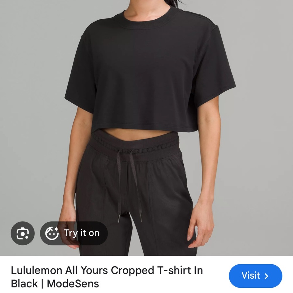lululemon athletica Black Cropped Top